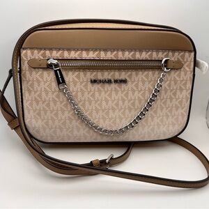 Michael Kors Beige and Brown Crossbody Bag
